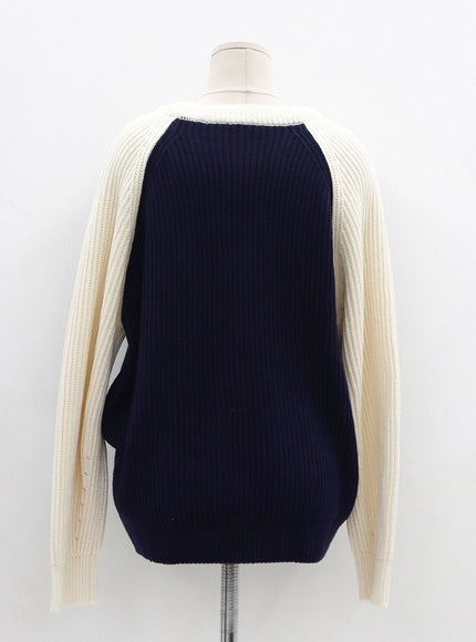 Two Color Knit Sweater OS27