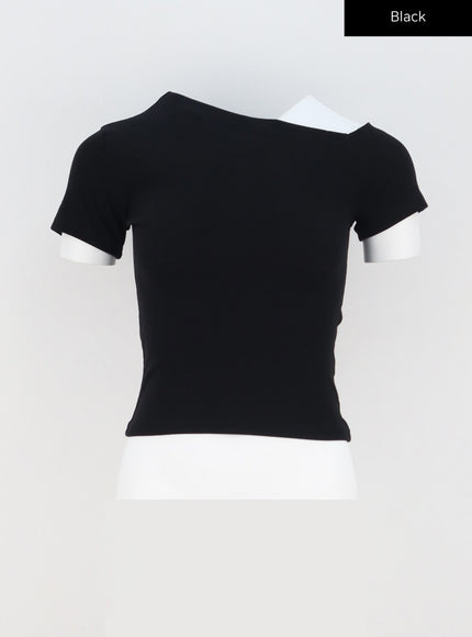 Unbalanced Neck Tee CA328