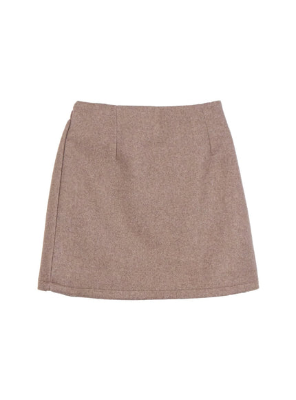 solid-chic-mini-skirt-on422 / Beige