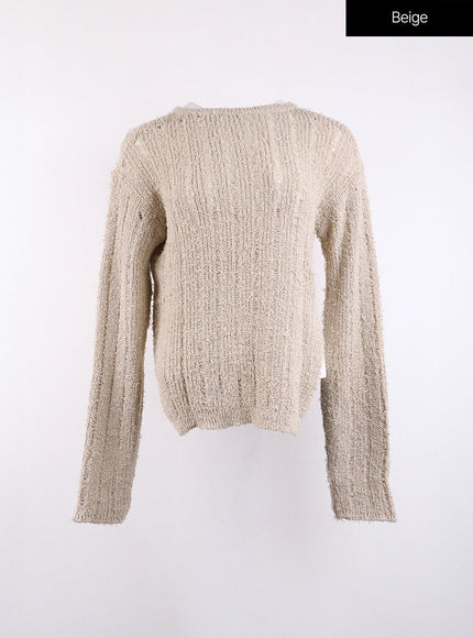 cozy-knitted-long-sleeve-round-neck-top-cj419 / Beige