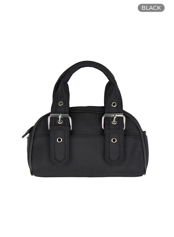 buckle-mini-tote-bag-ou427 / Black