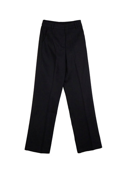 warm-straight-fit-slacks-on422 / Black