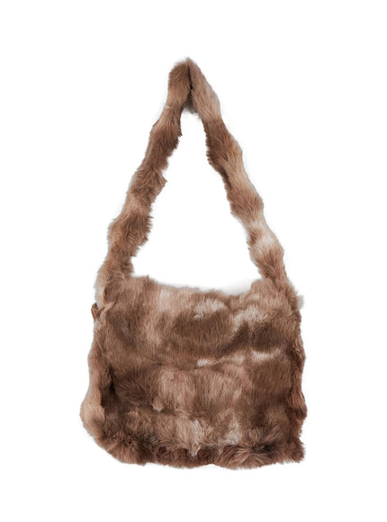 fluffy-chic-shoulder-bag-on422 / Brown