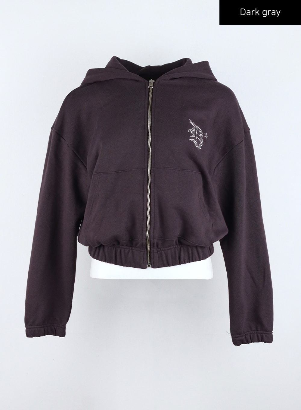 monogram-zip-hoodie-co324 / Dark gray