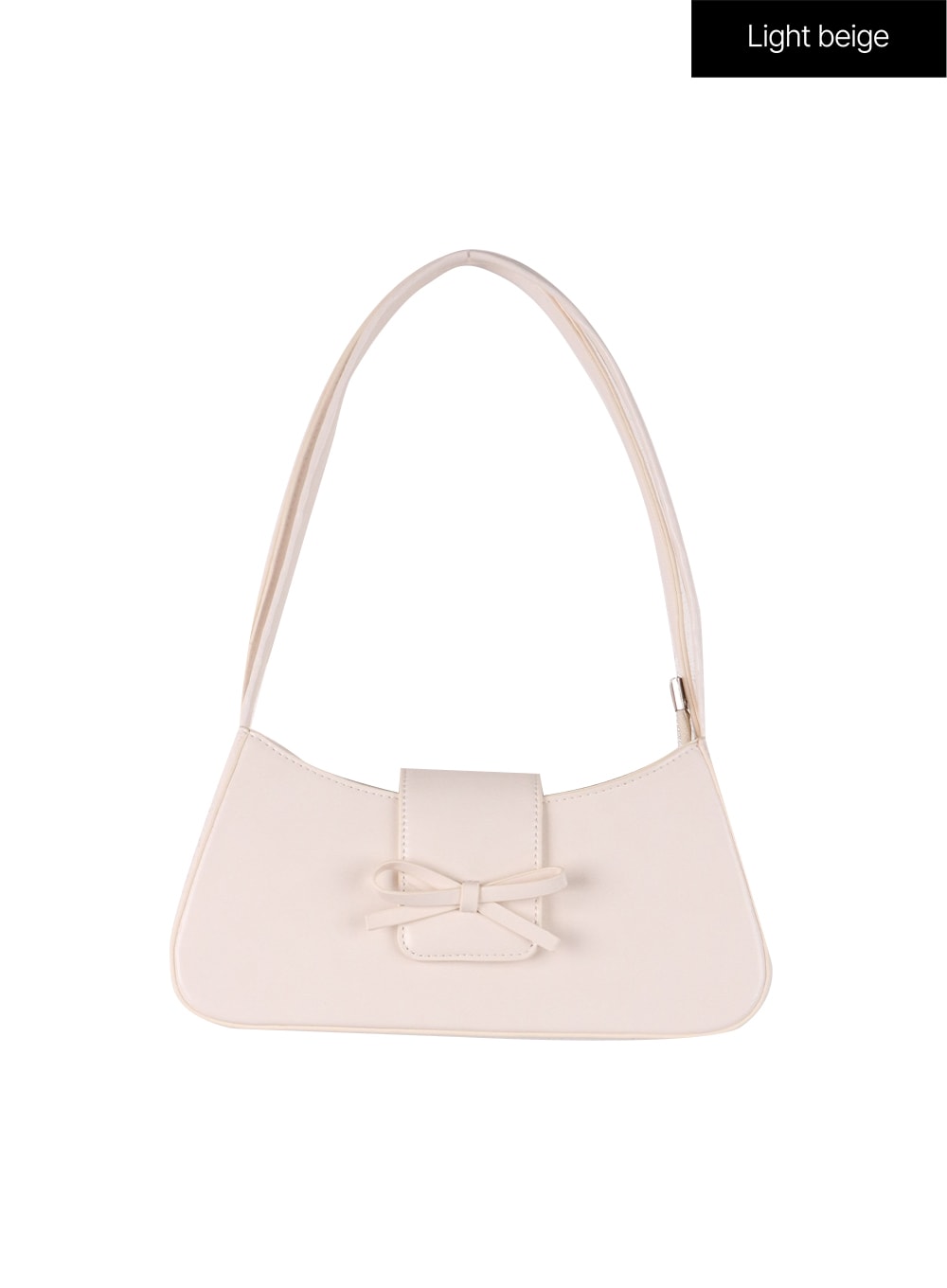 metallic-ribbon-shoulder-bag-cf414 / Light beige