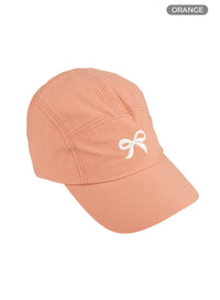 ribbon-embroidered-graphic-hat-ol411 / Orange