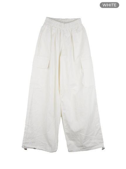 wide-fit-cargo-cotton-pants-cs403 / White