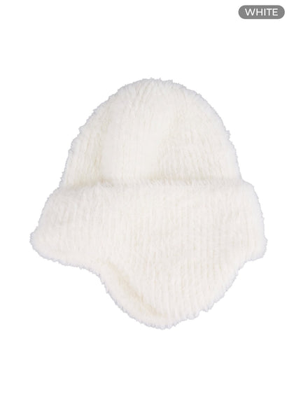 boucle-knit-beanie-cs424 / White