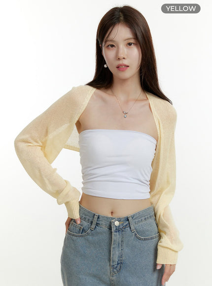 summer-mesh-bolero-ou427 / Yellow