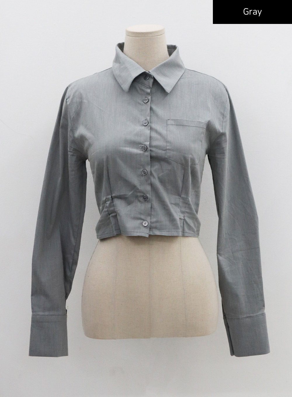 Basic Slim Crop Shirt CN01