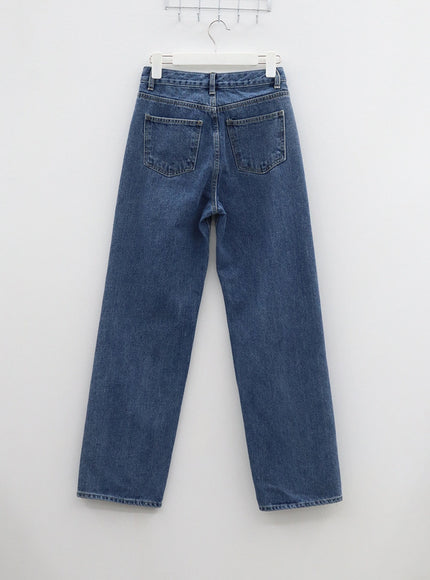 Two Tone Straight Leg Jeans BF310