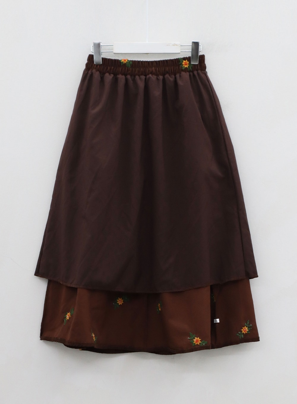 Corduroy Embroidery Flower Long Skirt BN04