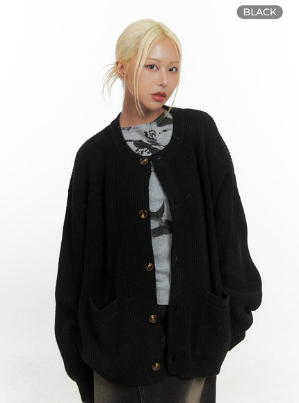 relaxed-fit-cozy-cardigan-cs425 / Black