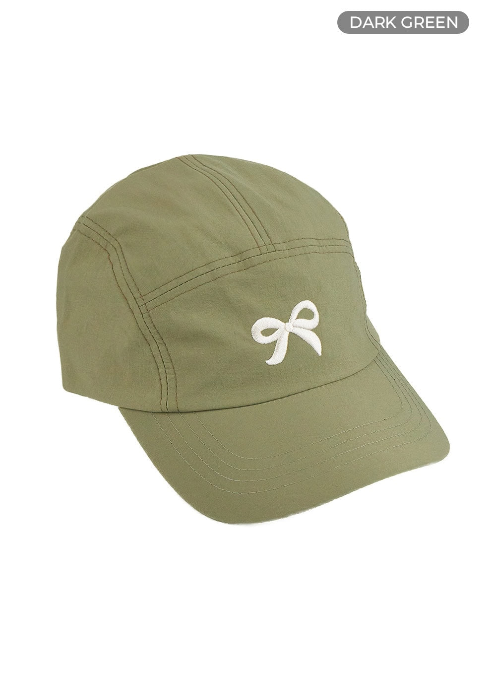 ribbon-embroidered-graphic-hat-ol411 / Dark green