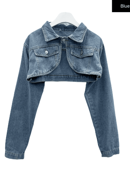 Denim Cropped Bolero Jacket C2701