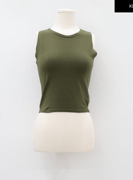 Round Neck Cropped Tank Top CA05