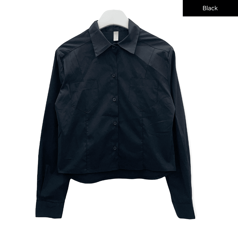 Cropped Shirt with Pockets C2601