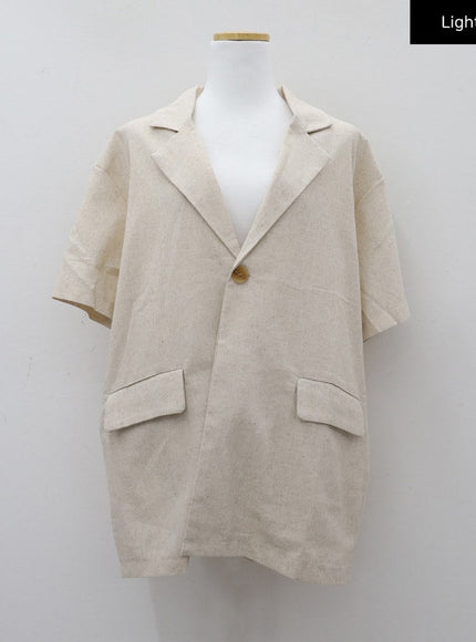 Linen Oversized Blazer Jacket CM12