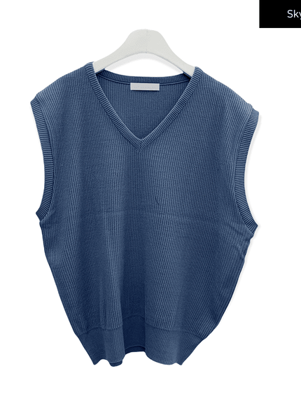 V Neck Knit Vest C2701