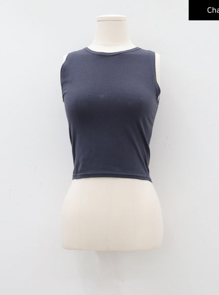 Round Neck Cropped Tank Top CA05