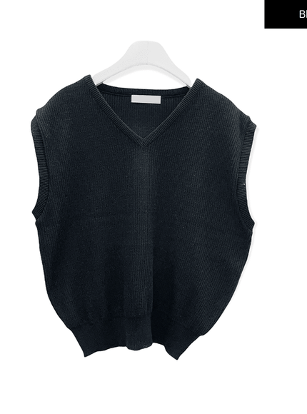 V Neck Knit Vest C2701