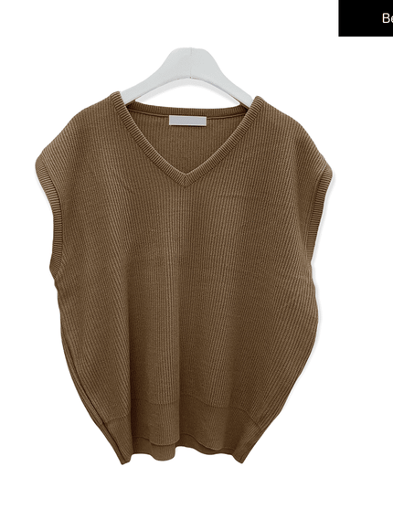 V Neck Knit Vest C2701