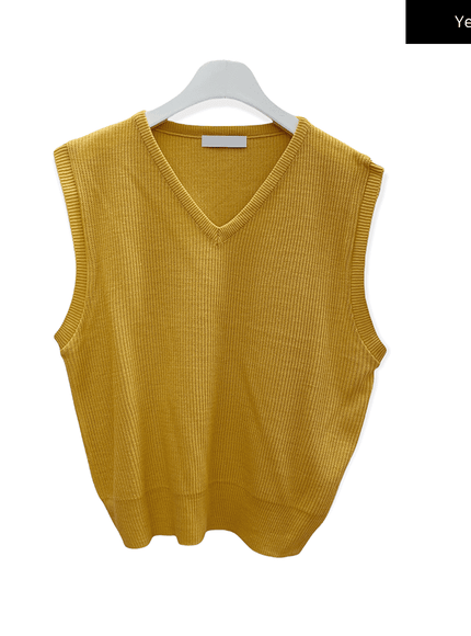 V Neck Knit Vest C2701