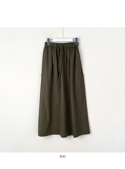 Elastic Waist Cargo Skirt